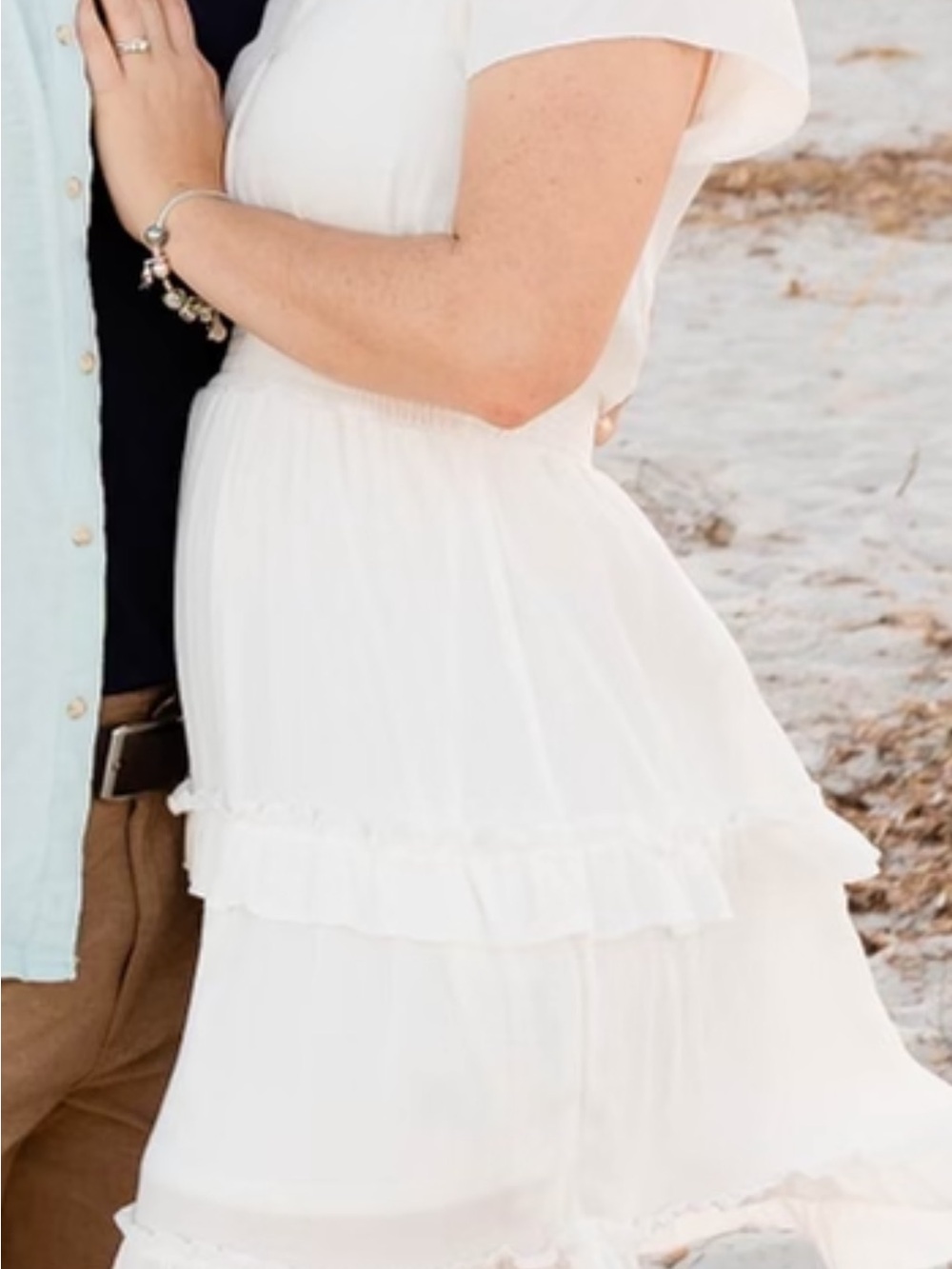 Altar'd State White Tiered Mini Dress